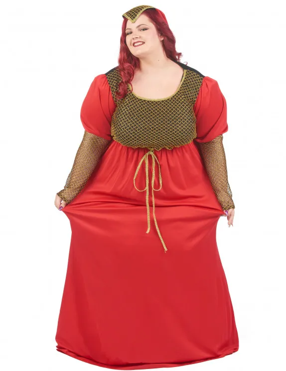 Déguisement grande taille médiéval rouge femme : Deguise-toi, achat de Déguisements adultes